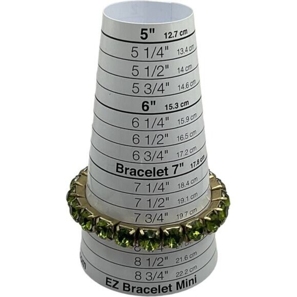 Vintage Green Prong Set Faceted Stone Stretch Bracelet - Picture 4 of 4